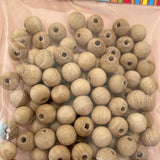 Natural wood beads